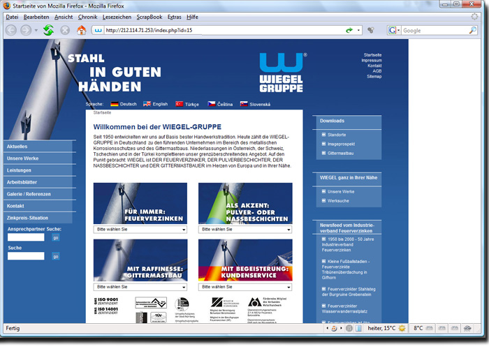 Arbeitsproben Webdesign und Programmierung